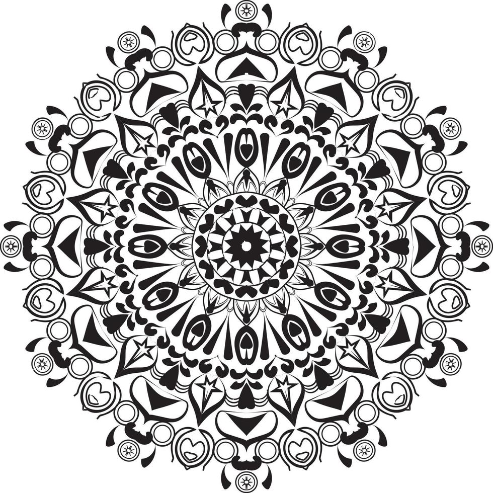 Vektor abstrakte Mandala-Muster. Kunst-Mandala-Malseite Muster der Tätowierung, dekorative Kreisverzierung im orientalischen Ethno-Stil