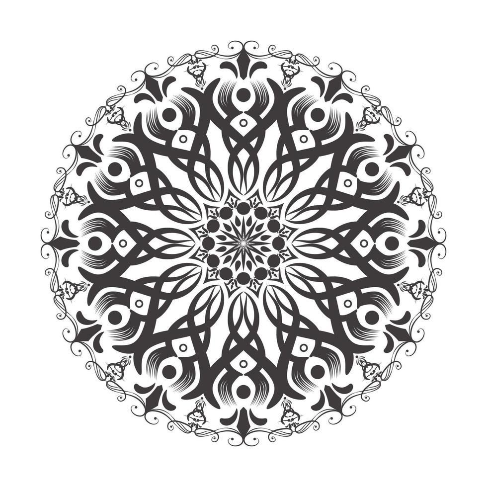Kreismuster-Blütenblattblume des Mandalas mit mehrfarbigem, Vektorblumen-Mandala-Entspannungsmuster einzigartiges Design mit schwarzem, handgezeichnetem Muster, Konzeptmeditation und Entspannung vektor