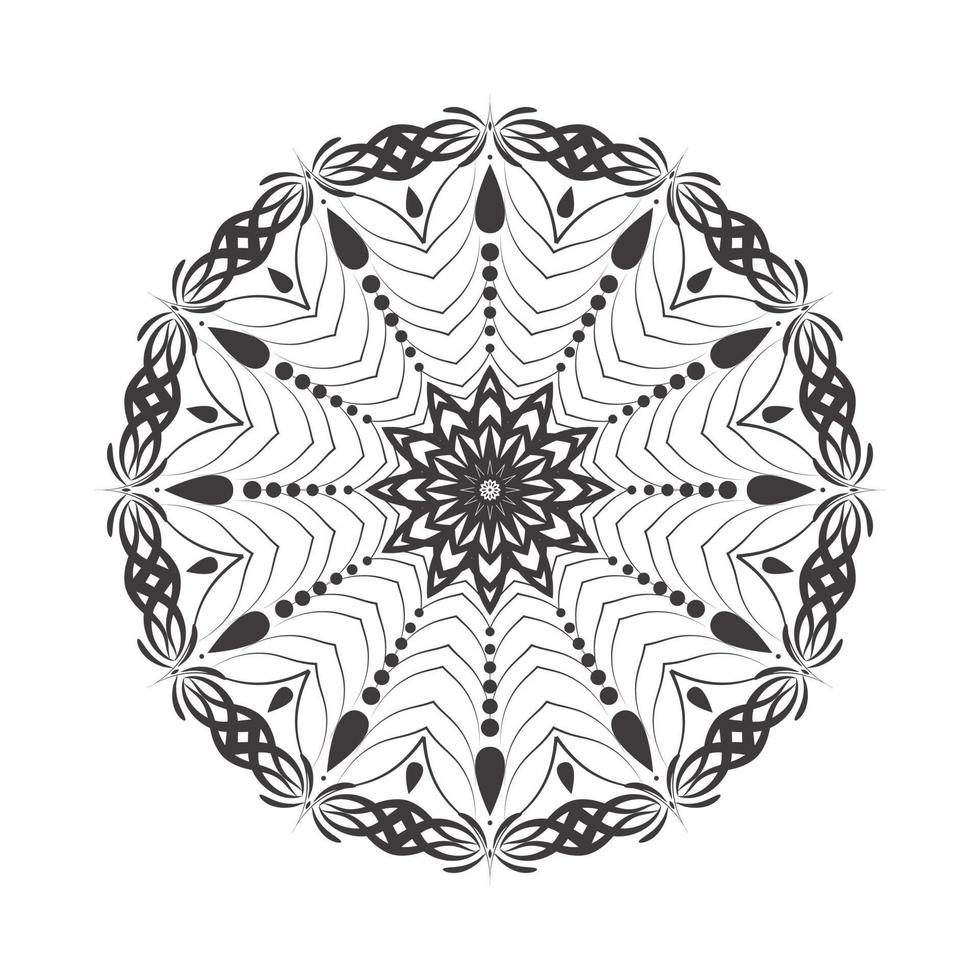 kreisförmiges Muster geometrisches Mandala für Alpona Henna Mehndi Tattoo Dekoration., Vektor-Mandala-Clipart, geometrische Ziermandalas, rundes Ornamentmuster, kostenlose Blumenmandala-Malseite vektor