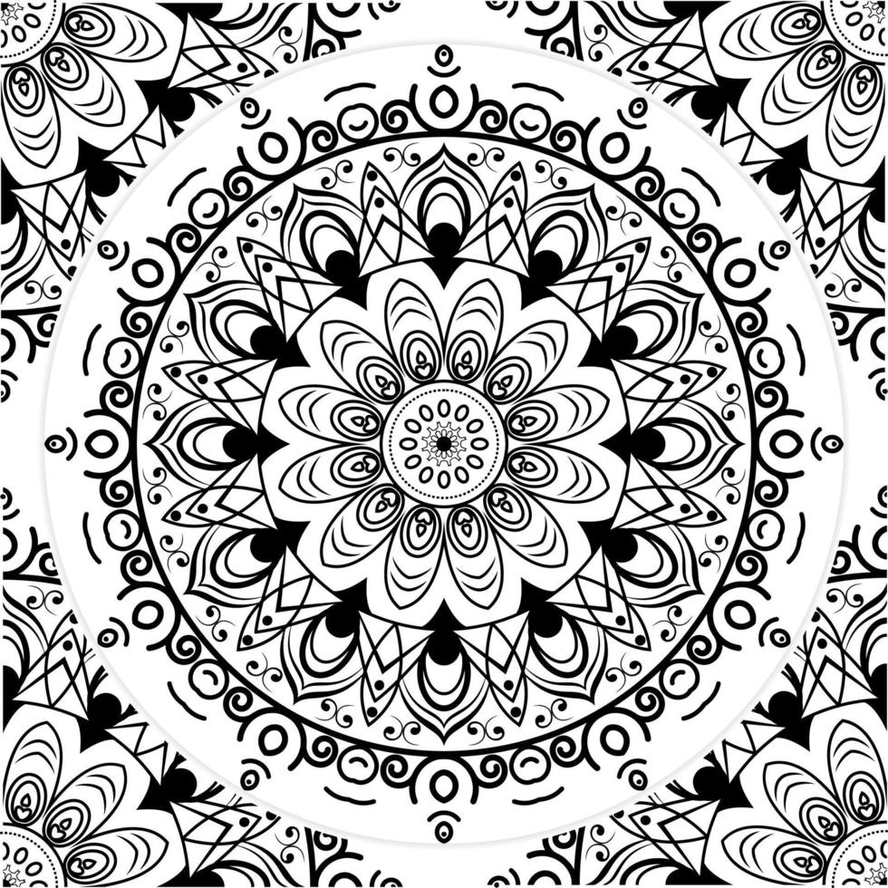 Ganzseitiges Mandala-Design zum Ausmalen. Malvorlagen für Erwachsene, Doodle-Vektor mit Blumenmuster und Mandala-Malbücher für Erwachsene vektor
