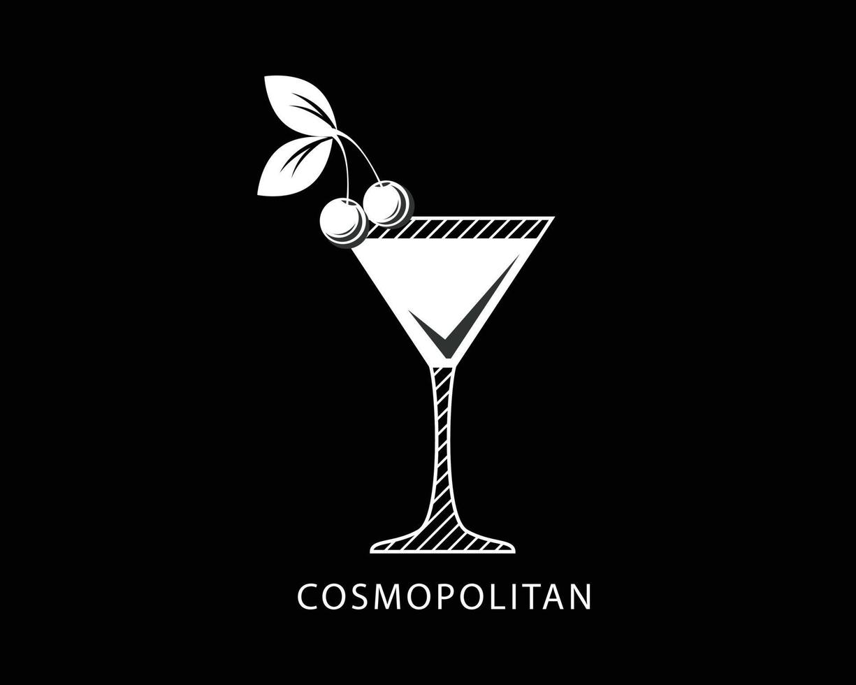 cocktail och vinglas illustration vektor