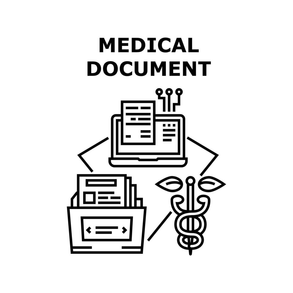 medizinisches dokument, vektor, konzept, schwarz, illustration vektor