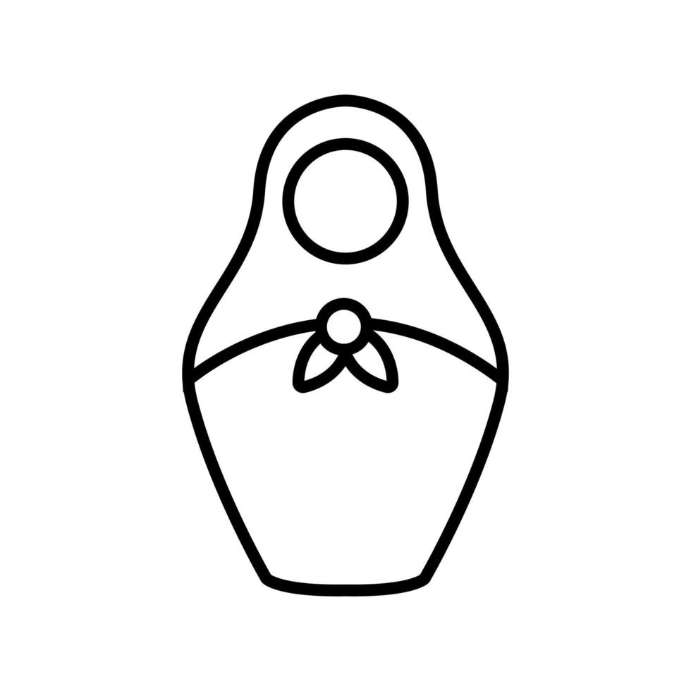 matreshka ikon vektor. isolerade kontur symbol illustration vektor