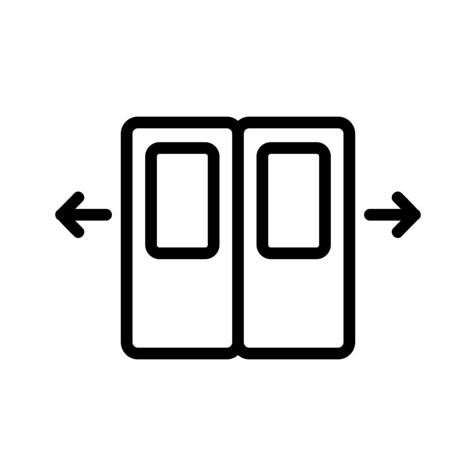 die Türen der U-Bahn-Wagen-Symbol-Vektor-Umriss-Illustration vektor