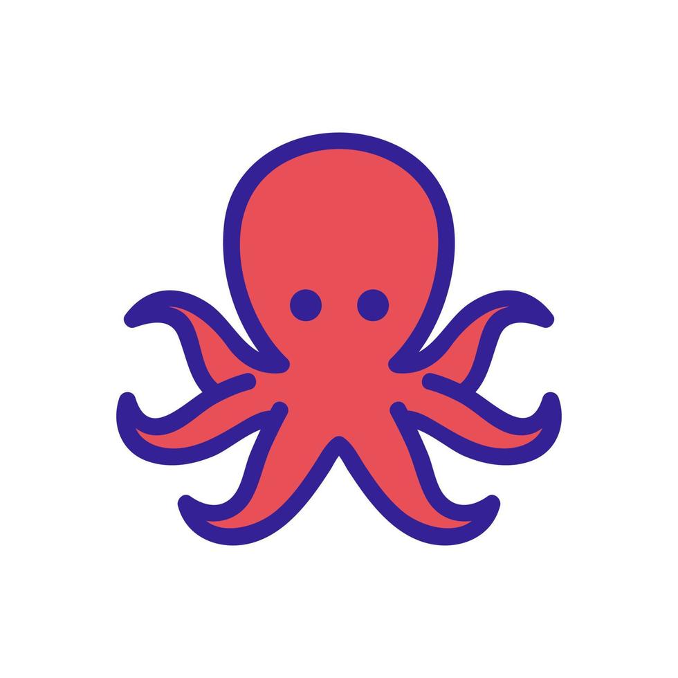 Sea Giant Octopus Symbol Vektor Umriss Illustration