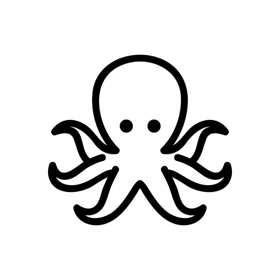 Sea Giant Octopus Symbol Vektor Umriss Illustration