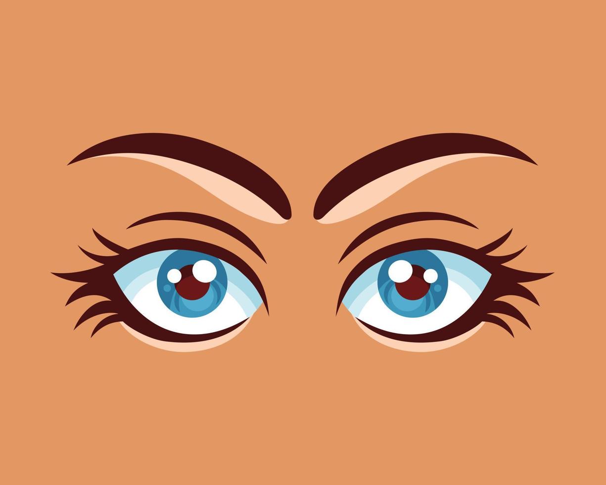 ikon ansikte illustration och ögonbryn vektor