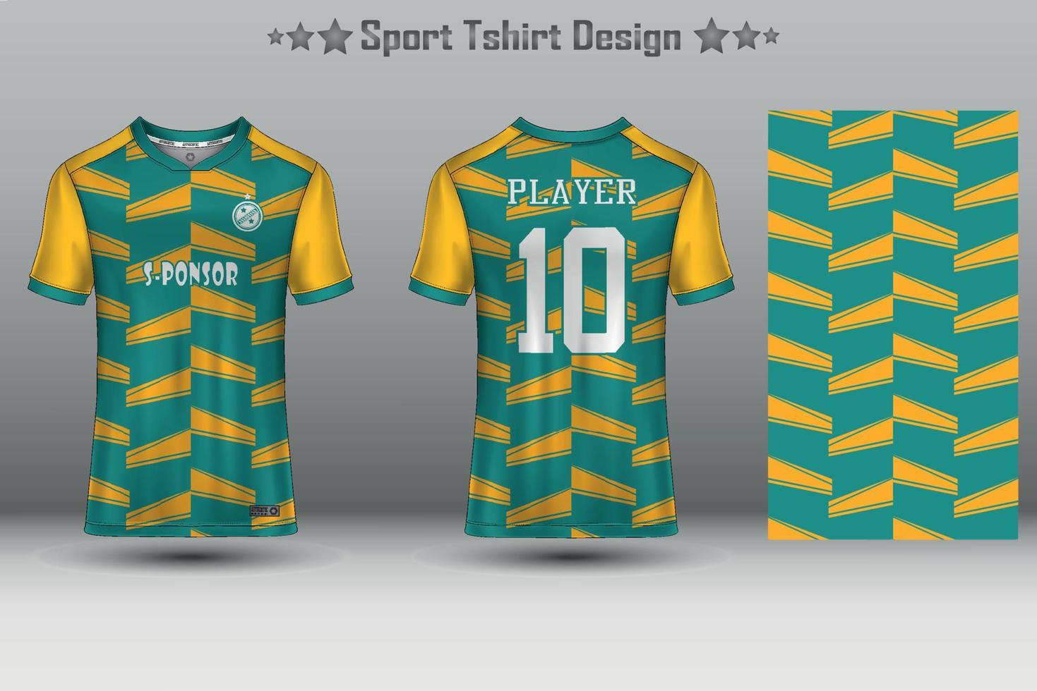 Fußballtrikot Mockup abstraktes geometrisches Muster Sport T-Shirt Design vektor