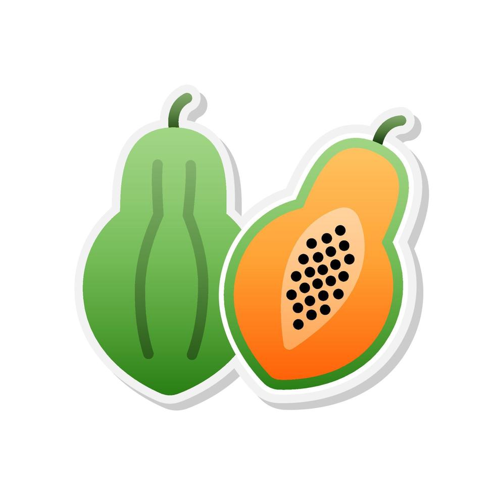 Papaya-Aufkleber-Symbol, Vektor, Illustration. vektor