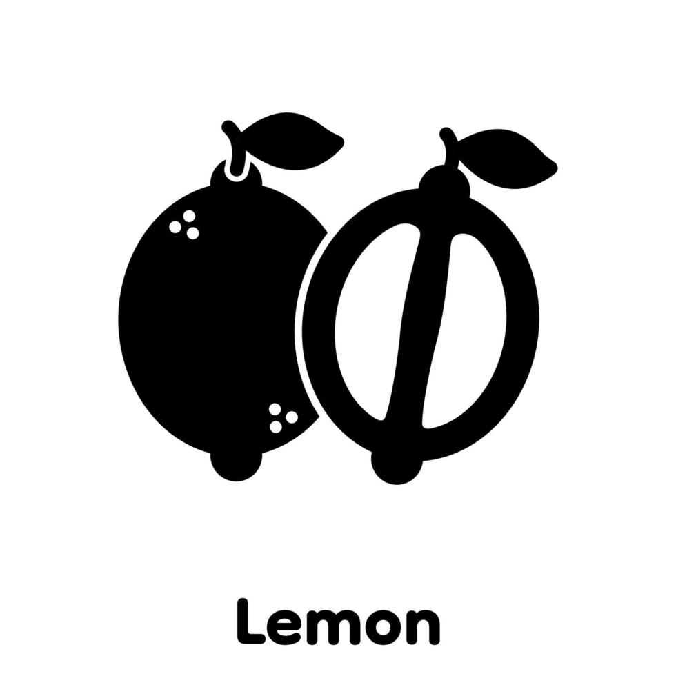 Zitronen-Glyphe-Symbol, Vektor, Illustration. vektor