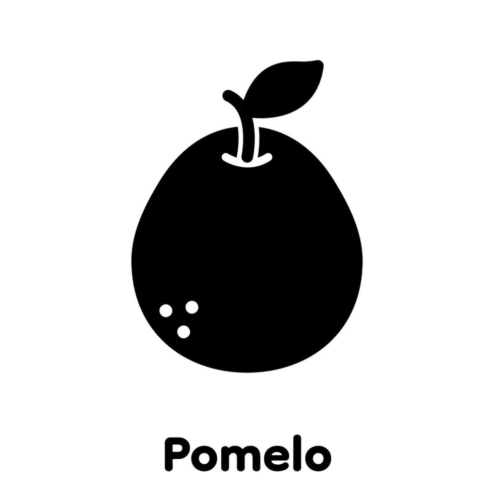 Pomelo-Glyphe-Symbol, Vektor, Illustration. vektor