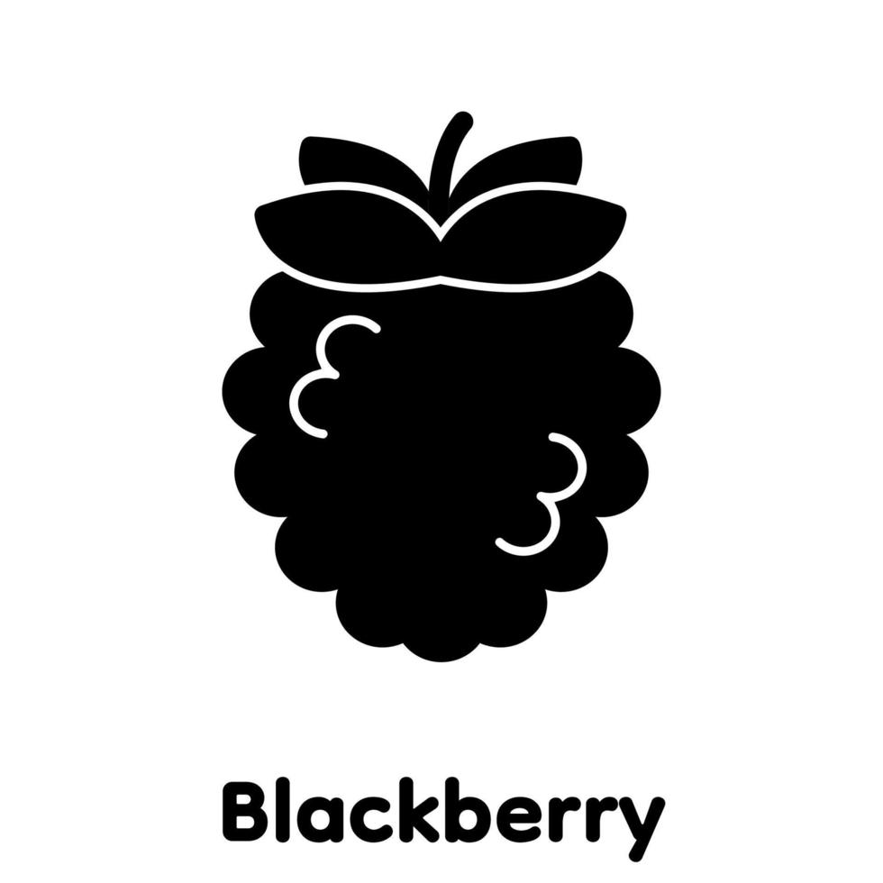 Brombeer-Glyphe-Symbol, Vektor, Illustration. vektor