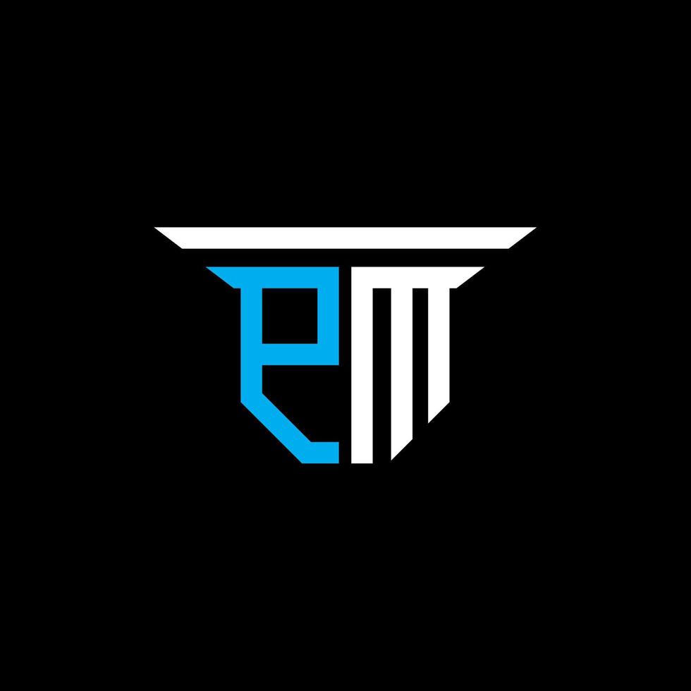 pm Brief Logo kreatives Design mit Vektorgrafik vektor