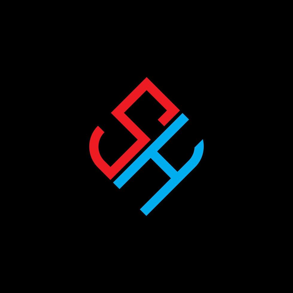 sh Brief Logo kreatives Design mit Vektorgrafik vektor