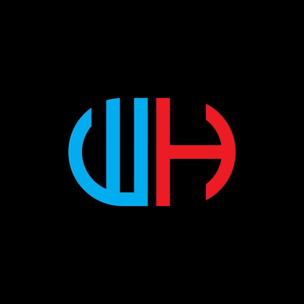 wh Buchstabe Logo kreatives Design mit Vektorgrafik vektor