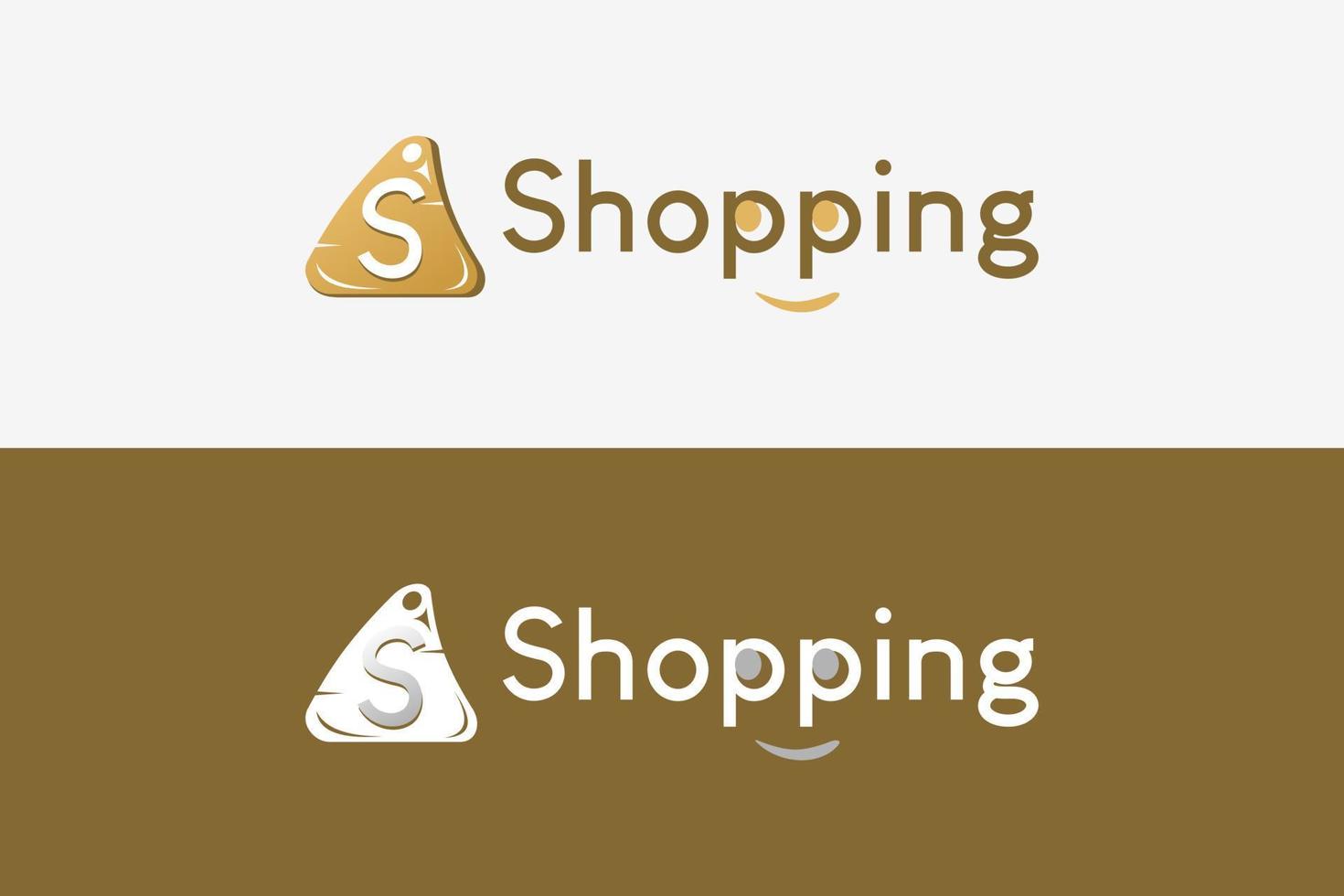 Einfaches Shopping-Logo und Icon-Design mit einer dreieckigen Preisschild-Vektorillustration in einem kreativen Pastellfarbkonzept. vektor