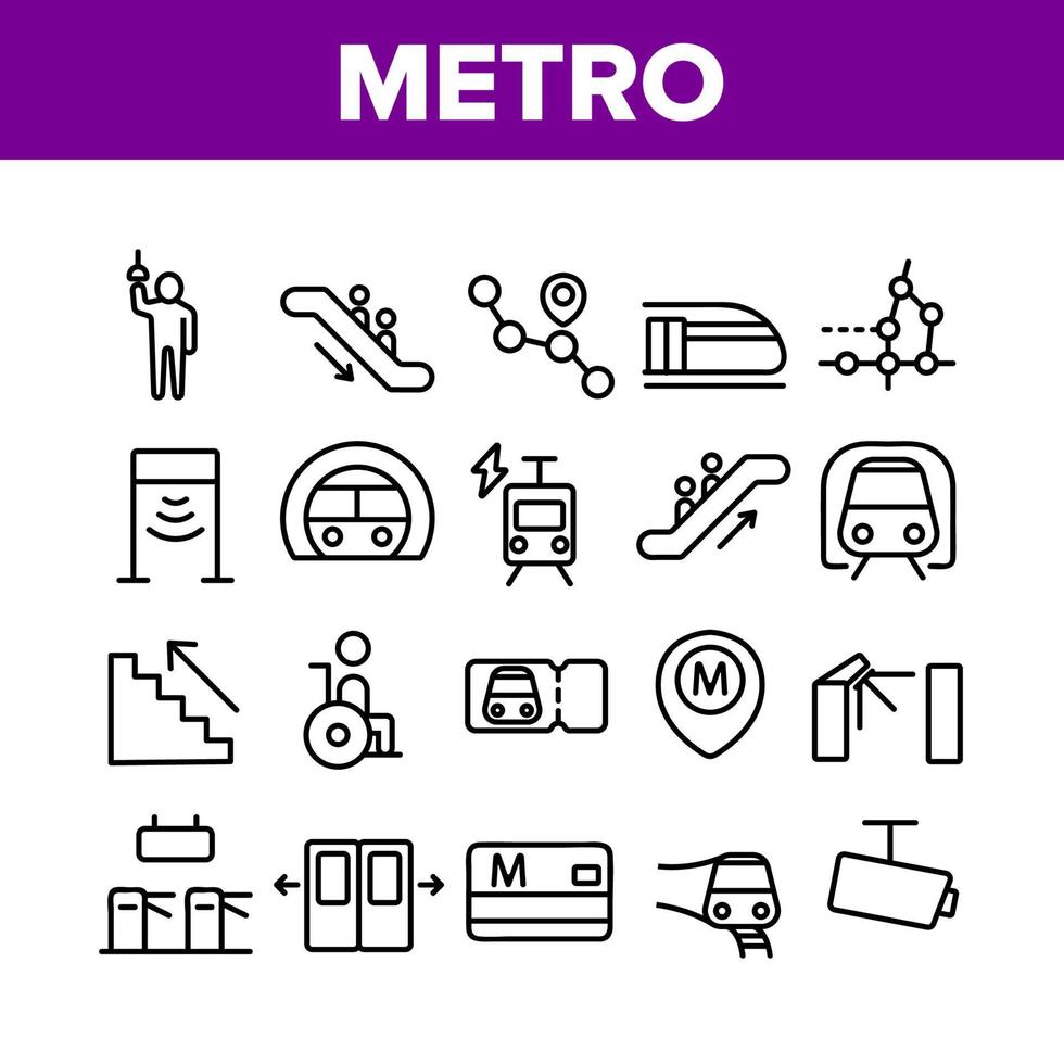 metro underjordiska samling ikoner som vektor