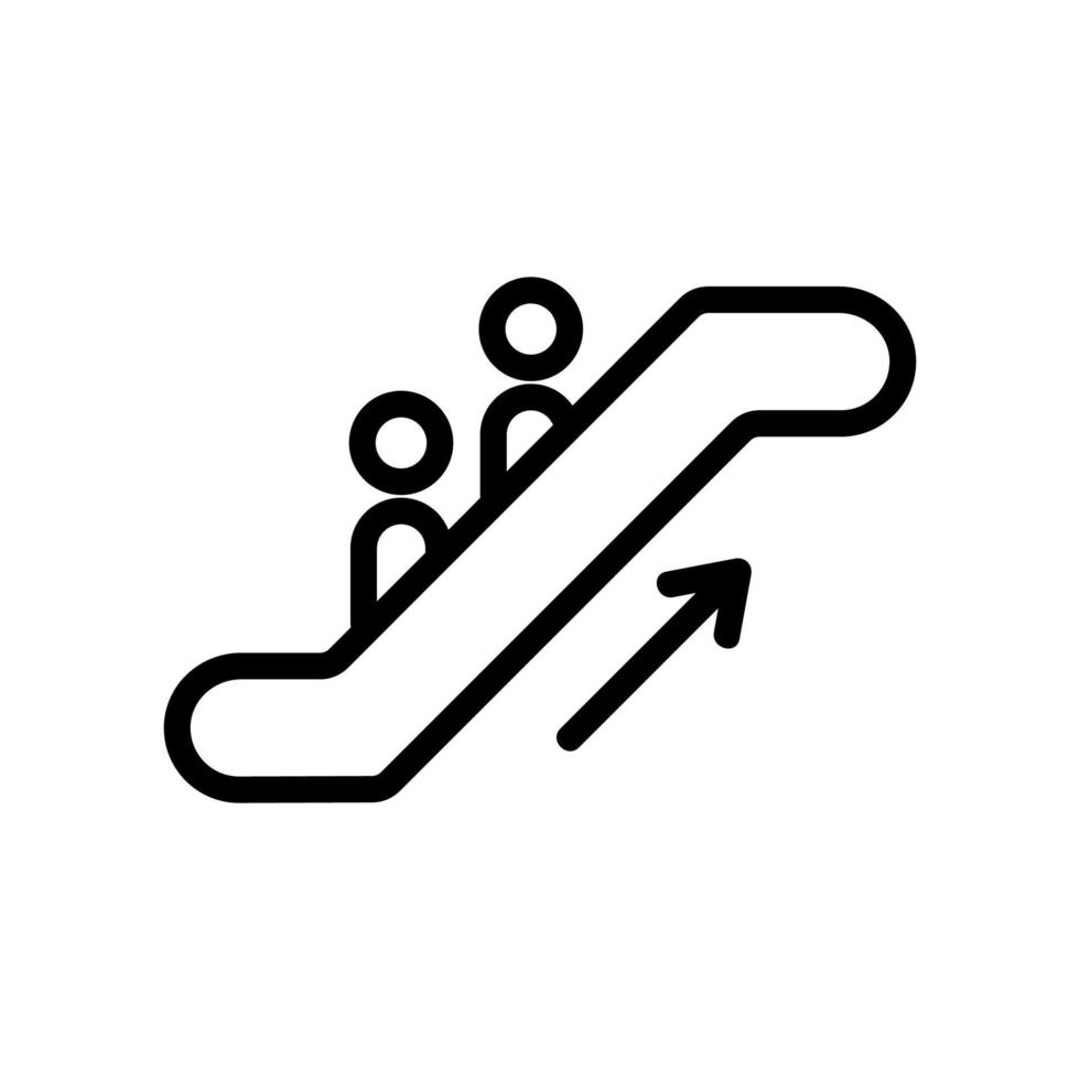 die u-bahn rolltreppe nach oben symbol vektor umriss illustration