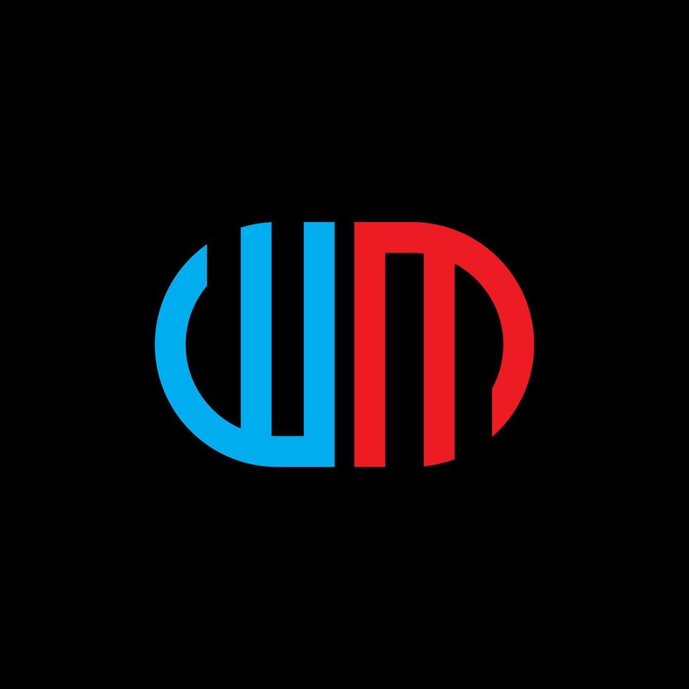 wm Brief Logo kreatives Design mit Vektorgrafik vektor