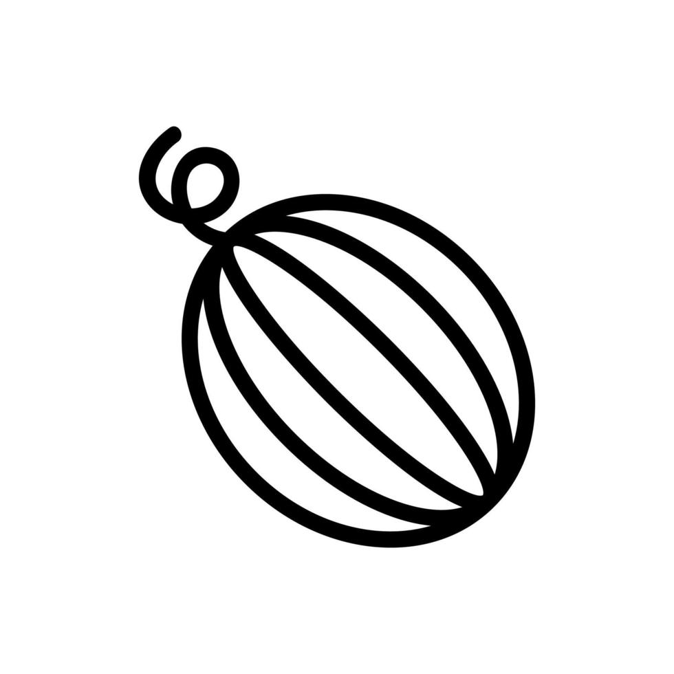 hela randig vattenmelon ikon vektor kontur illustration