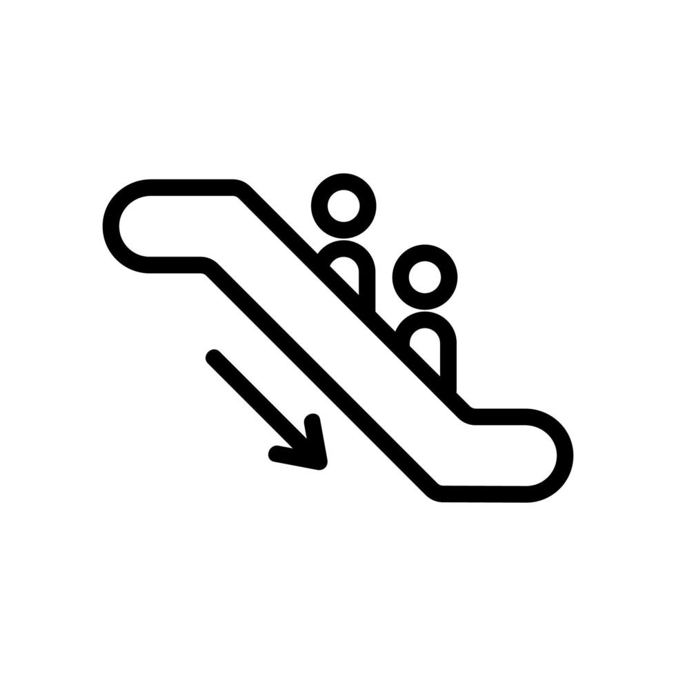 die u-bahn rolltreppe nach unten symbol vektor umriss illustration