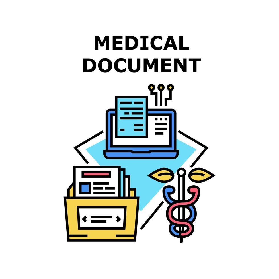 medicinska dokument vektor koncept färgillustration