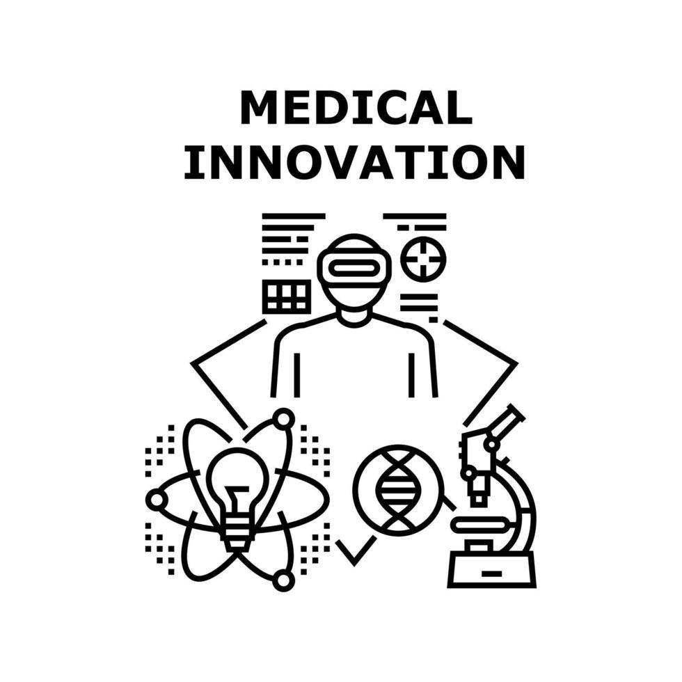 medizinisches innovationskonzept schwarze illustration vektor
