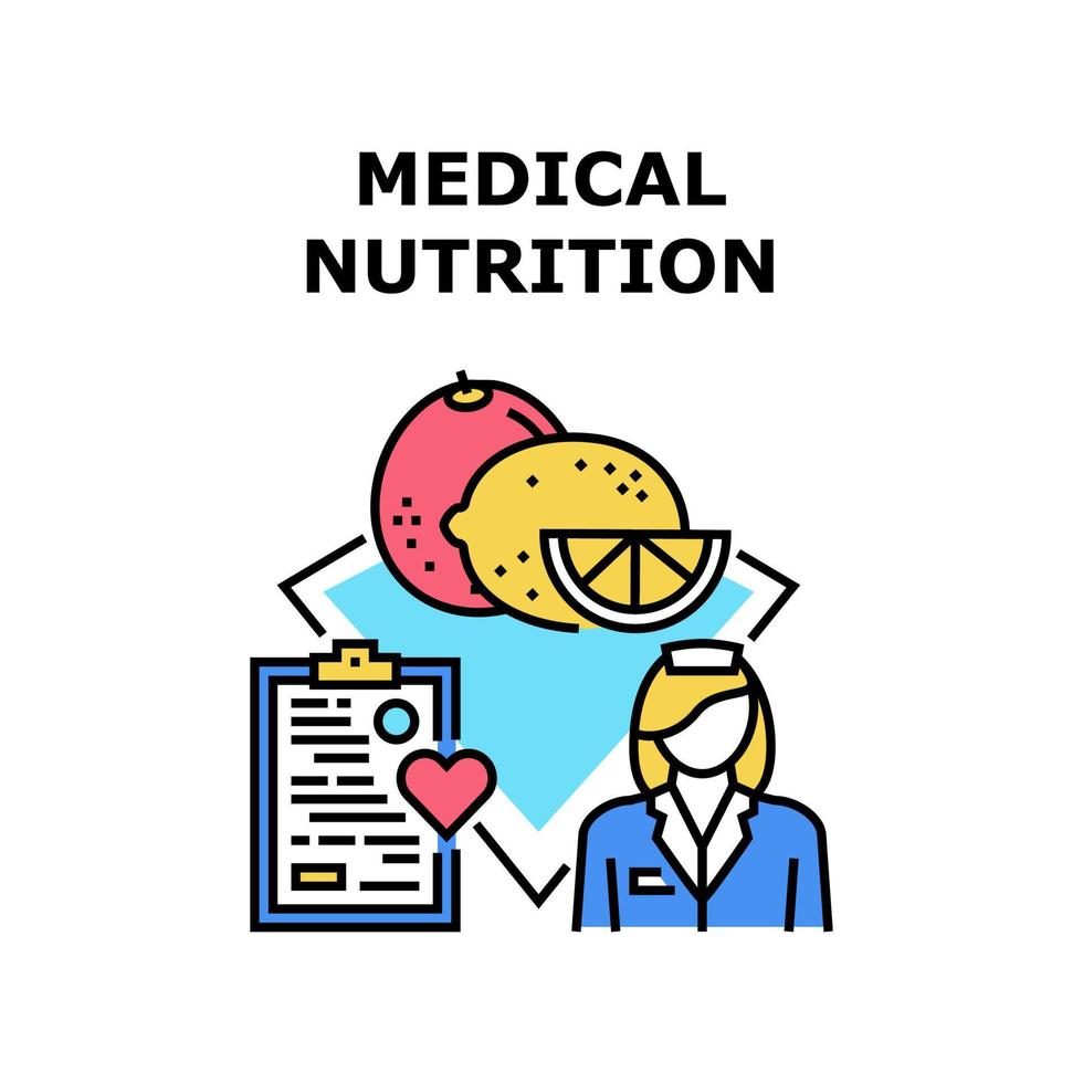 medicinsk nutrition diet koncept färg illustration vektor