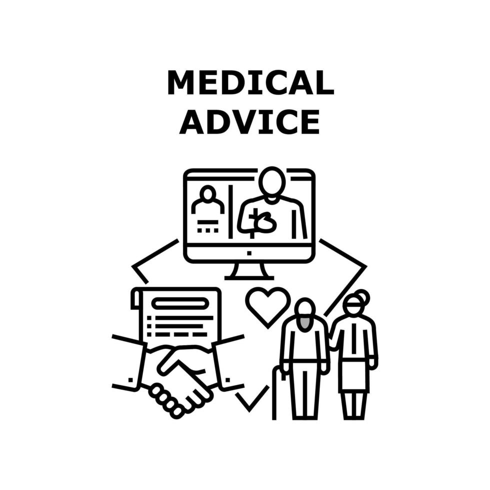medicinsk rådgivning vektor koncept svart illustration