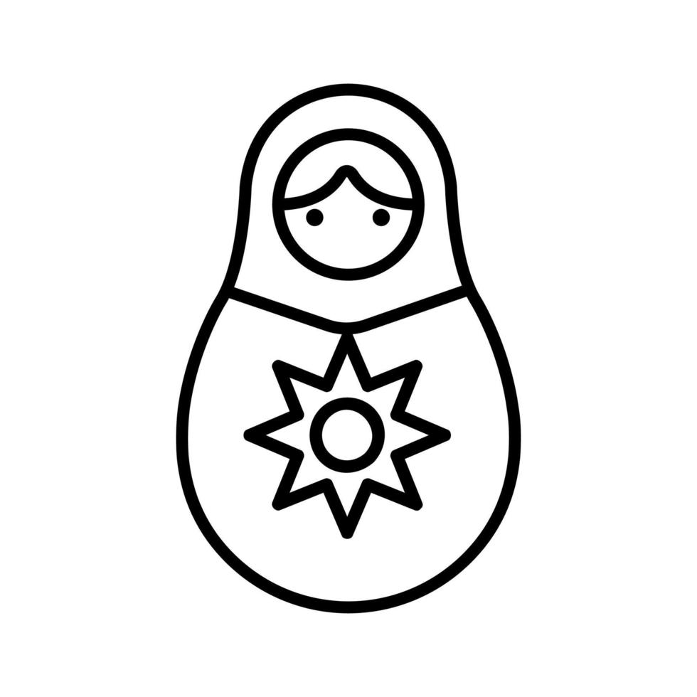 matreshka ikon vektor. isolerade kontur symbol illustration vektor