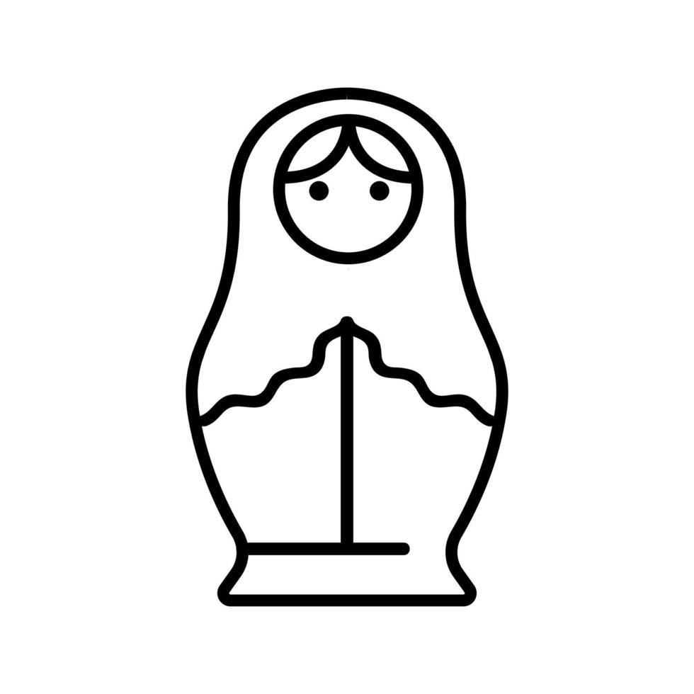 matreshka ikon vektor. isolerade kontur symbol illustration vektor