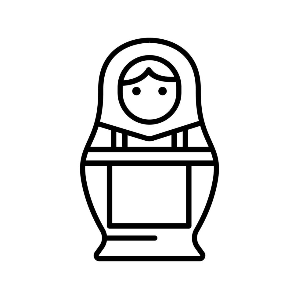 Matreshka-Symbolvektor. isolierte kontursymbolillustration vektor