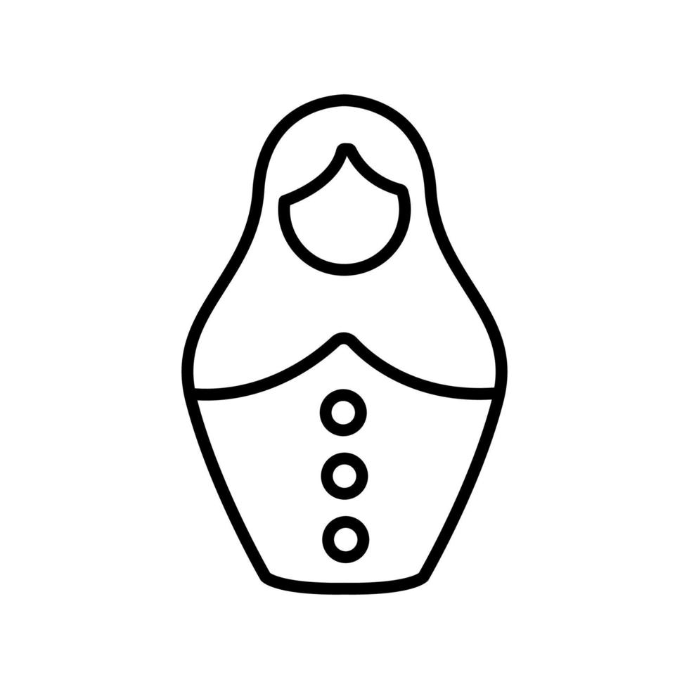 Matreshka-Symbolvektor. isolierte kontursymbolillustration vektor