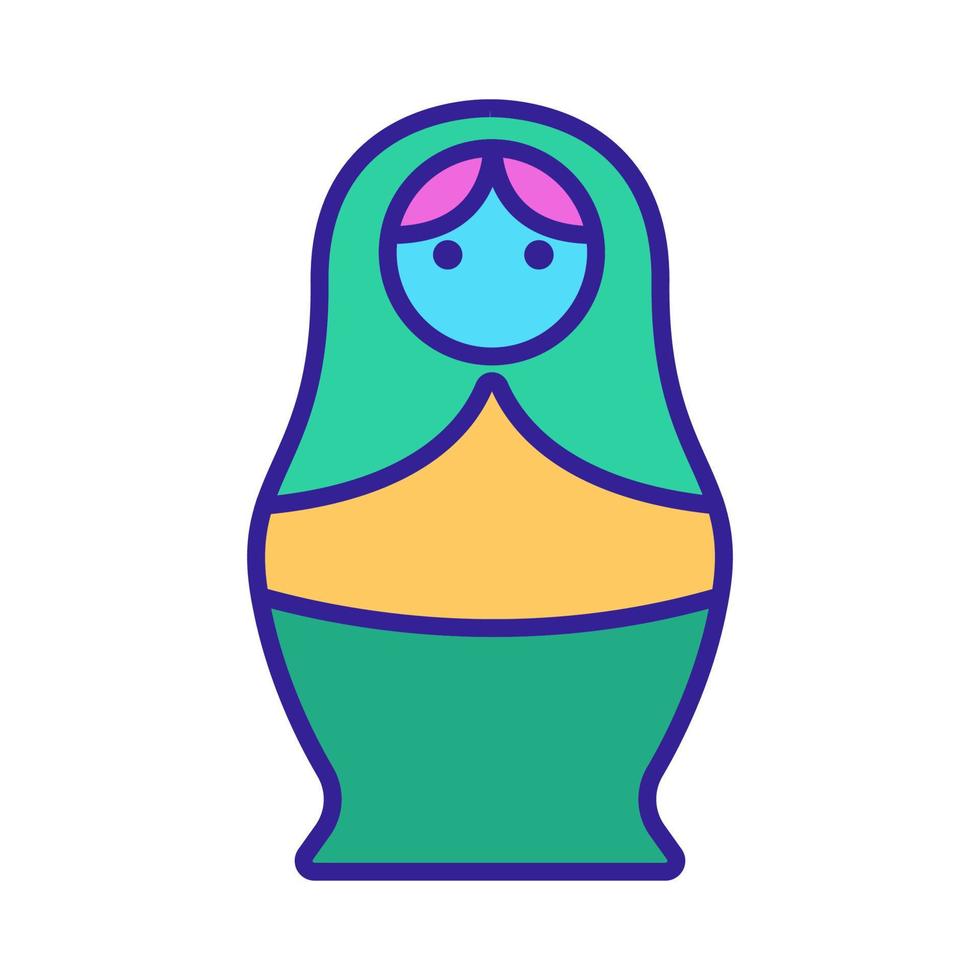 Matreshka-Symbolvektor. isolierte kontursymbolillustration vektor