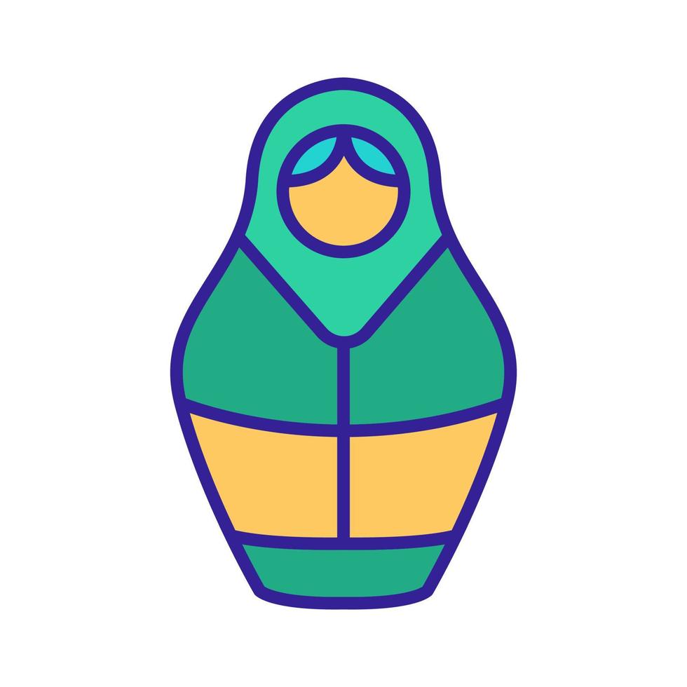 Matreshka-Symbolvektor. isolierte kontursymbolillustration vektor