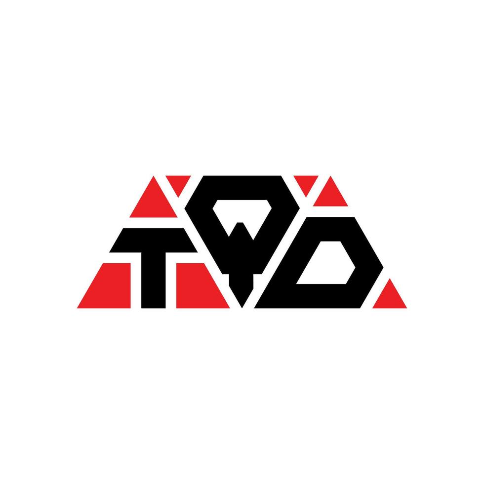 tqd triangel bokstavslogotypdesign med triangelform. tqd triangel logotyp design monogram. tqd triangel vektor logotyp mall med röd färg. tqd triangulär logotyp enkel, elegant och lyxig logotyp. tqd