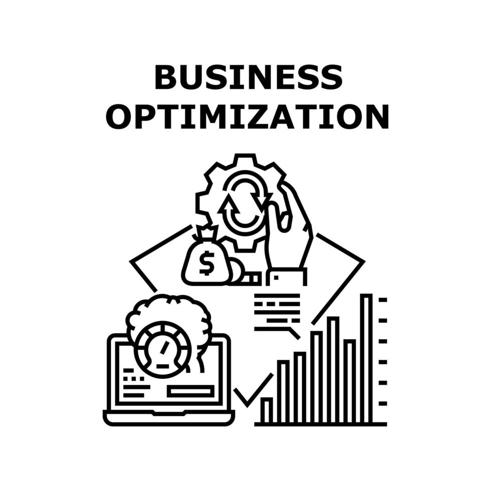 Business-Optimierung-Vektor-schwarze Abbildung vektor