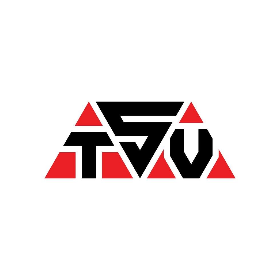 tsv-Dreieck-Buchstaben-Logo-Design mit Dreiecksform. TSV-Dreieck-Logo-Design-Monogramm. Tsv-Dreieck-Vektor-Logo-Vorlage mit roter Farbe. tsv dreieckiges logo einfaches, elegantes und luxuriöses logo. tsv vektor