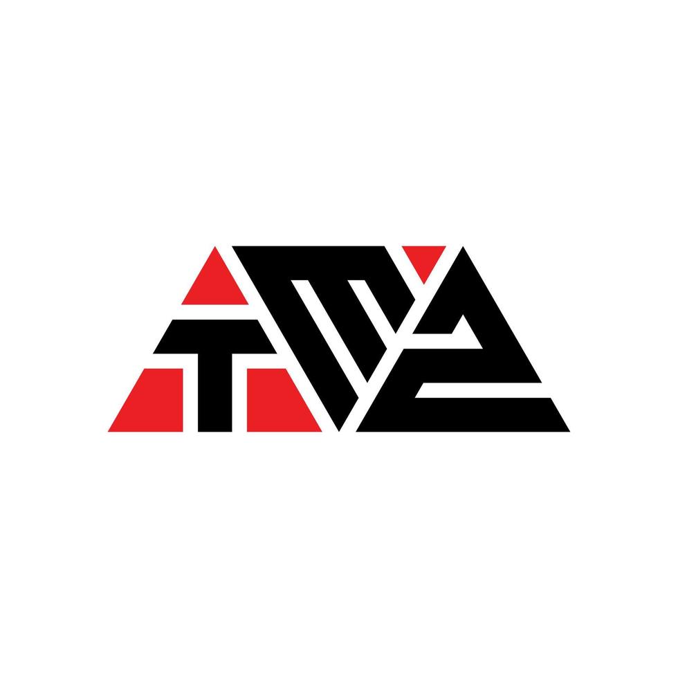 tmz-Dreieck-Buchstaben-Logo-Design mit Dreiecksform. tmz-Dreieck-Logo-Design-Monogramm. tmz-Dreieck-Vektor-Logo-Vorlage mit roter Farbe. tmz dreieckiges Logo einfaches, elegantes und luxuriöses Logo. tmz vektor