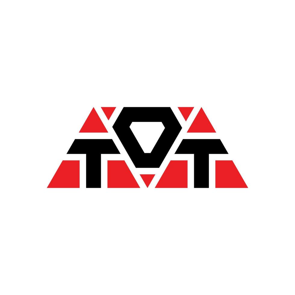 tot triangel bokstavslogotyp design med triangelform. tot triangel logotyp design monogram. tot triangel vektor logotyp mall med röd färg. tot trekantig logotyp enkel, elegant och lyxig logotyp. parvel
