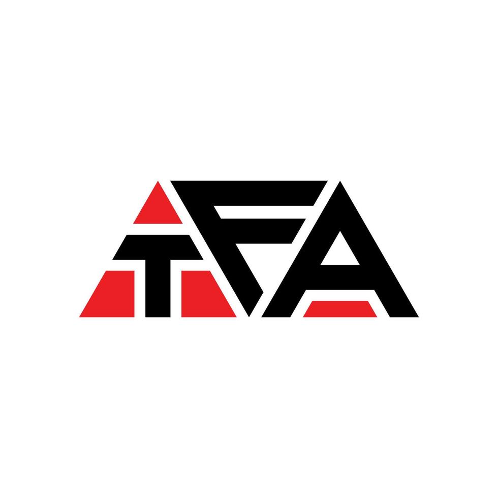 tfa-Dreieck-Buchstaben-Logo-Design mit Dreiecksform. TFA-Dreieck-Logo-Design-Monogramm. TFA-Dreieck-Vektor-Logo-Vorlage mit roter Farbe. tfa dreieckiges Logo einfaches, elegantes und luxuriöses Logo. tfa vektor