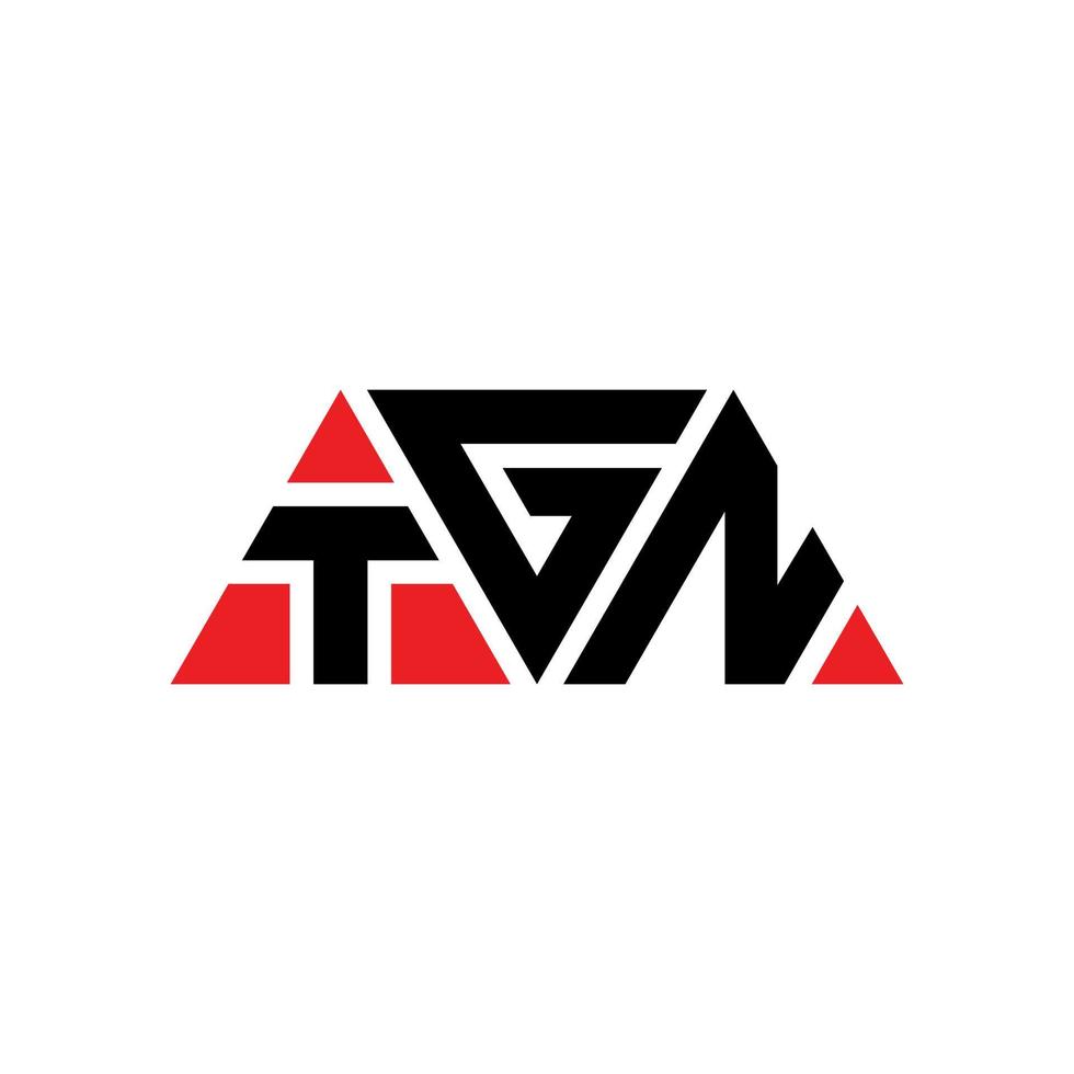 tgn-Dreieck-Buchstaben-Logo-Design mit Dreiecksform. tgn-Dreieck-Logo-Design-Monogramm. tgn-Dreieck-Vektor-Logo-Vorlage mit roter Farbe. tgn dreieckiges Logo einfaches, elegantes und luxuriöses Logo. tgn vektor