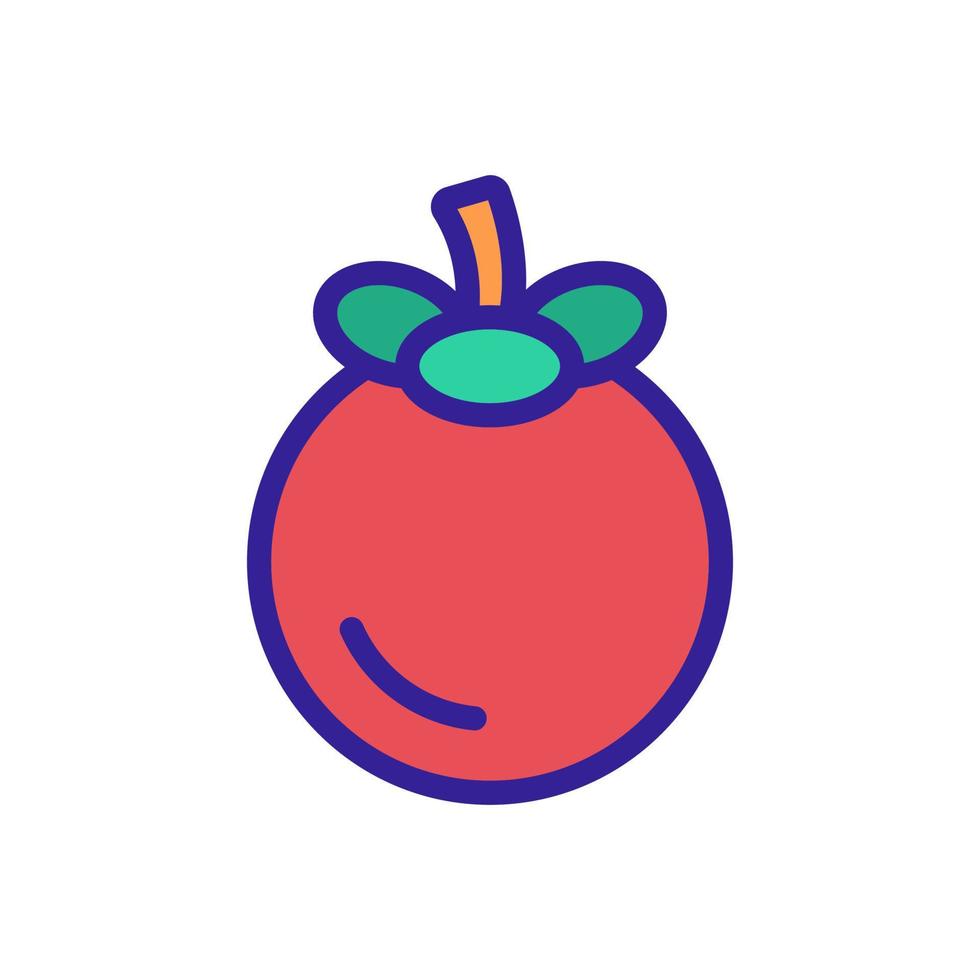 mangostan mogen citrusfrukt ikon vektor disposition illustration
