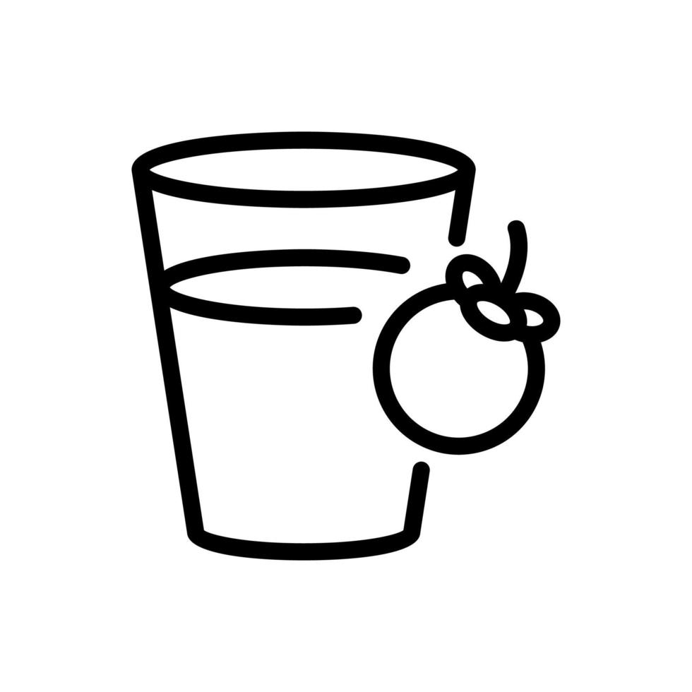 Mangostan-Refresh-Drink-Cup-Symbol Vektor-Umriss-Illustration vektor