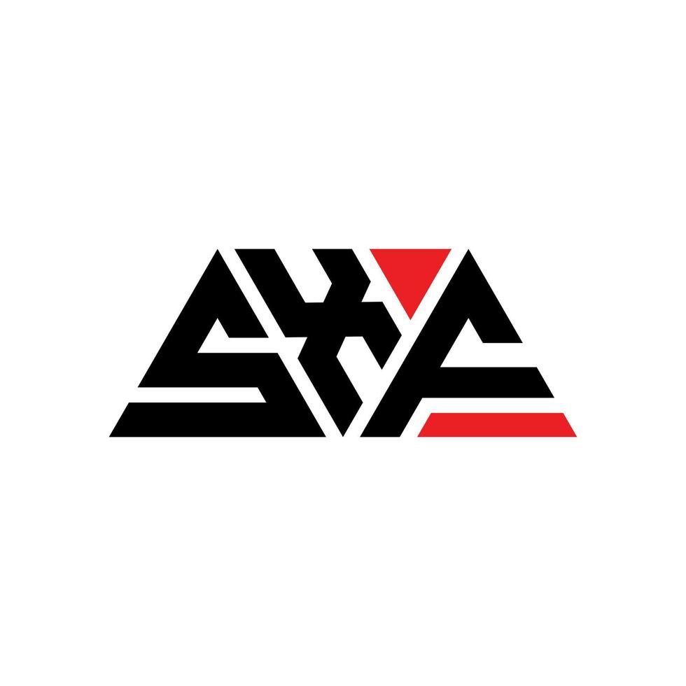 sxf-Dreieck-Buchstaben-Logo-Design mit Dreiecksform. sxf-Dreieck-Logo-Design-Monogramm. sxf-Dreieck-Vektor-Logo-Vorlage mit roter Farbe. sxf dreieckiges Logo einfaches, elegantes und luxuriöses Logo. sxf vektor