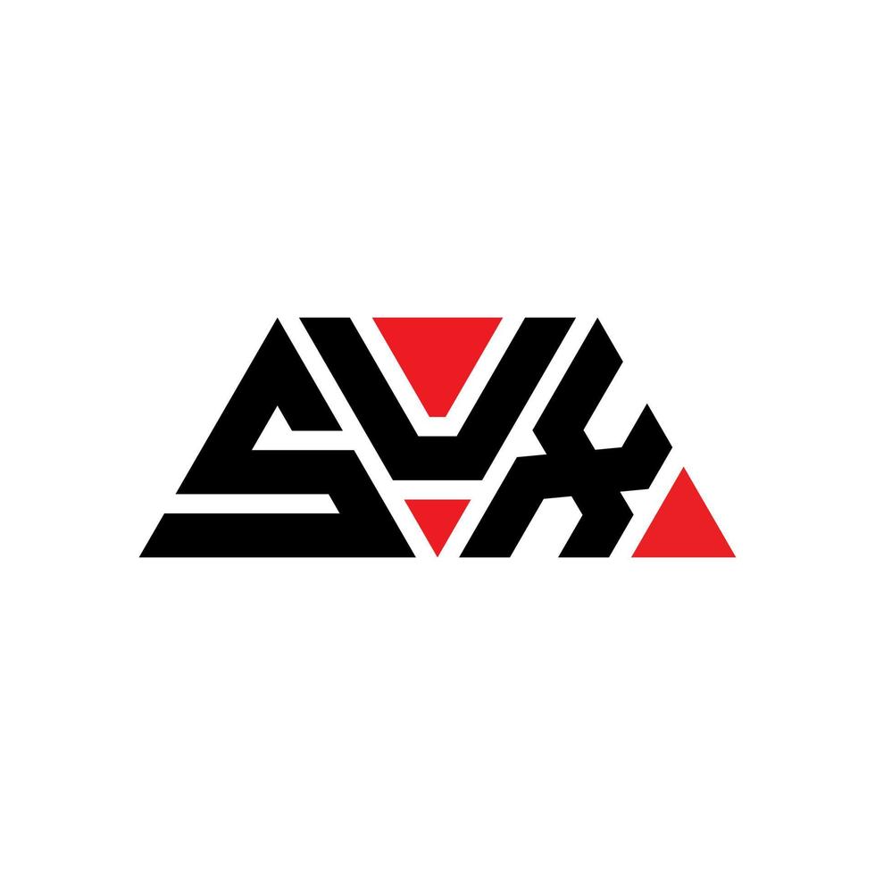 sux-Dreieck-Buchstaben-Logo-Design mit Dreiecksform. Sux-Dreieck-Logo-Design-Monogramm. Sux-Dreieck-Vektor-Logo-Vorlage mit roter Farbe. sux dreieckiges Logo einfaches, elegantes und luxuriöses Logo. zusätzl vektor