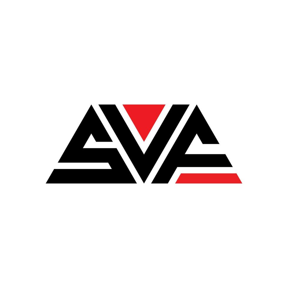 svf-Dreieck-Buchstaben-Logo-Design mit Dreiecksform. svf-Dreieck-Logo-Design-Monogramm. svf-Dreieck-Vektor-Logo-Vorlage mit roter Farbe. svf dreieckiges Logo einfaches, elegantes und luxuriöses Logo. svf vektor