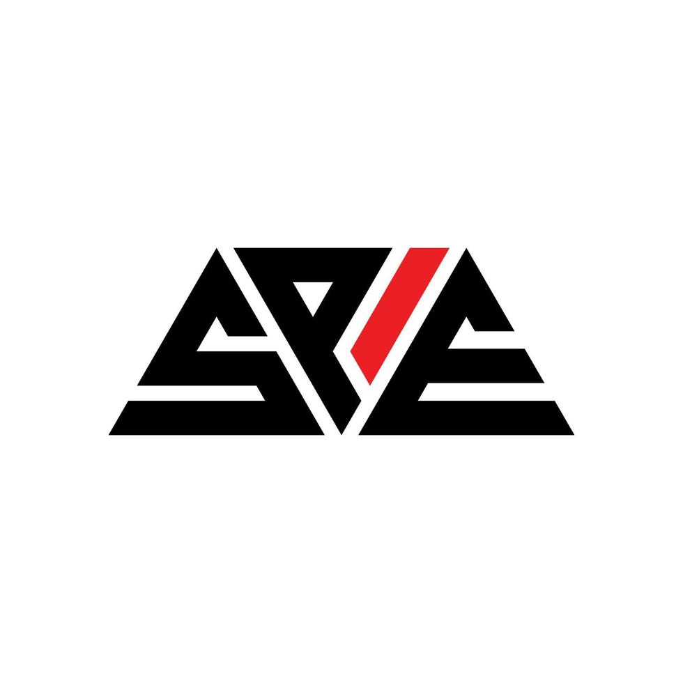 sp-Dreieck-Buchstaben-Logo-Design mit Dreiecksform. Spe-Dreieck-Logo-Design-Monogramm. sp-Dreieck-Vektor-Logo-Vorlage mit roter Farbe. spe dreieckiges Logo einfaches, elegantes und luxuriöses Logo. spe vektor