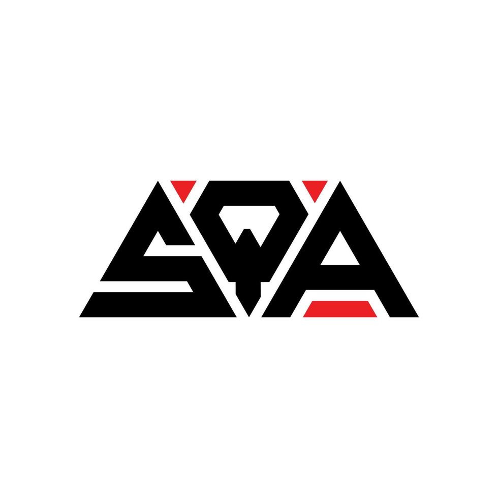 Sqa-Dreieck-Buchstaben-Logo-Design mit Dreiecksform. quadratisches Dreieck-Logo-Design-Monogramm. sqa dreieck vektor logo vorlage mit roter farbe. quadratisches dreieckiges Logo einfaches, elegantes und luxuriöses Logo. quadrat