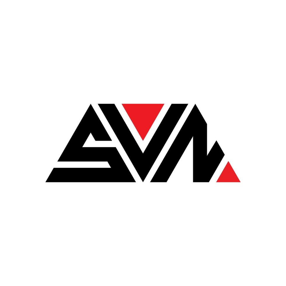 SVN-Dreieck-Buchstaben-Logo-Design mit Dreiecksform. SVN-Dreieck-Logo-Design-Monogramm. SVN-Dreieck-Vektor-Logo-Vorlage mit roter Farbe. svn dreieckiges Logo einfaches, elegantes und luxuriöses Logo. svn vektor